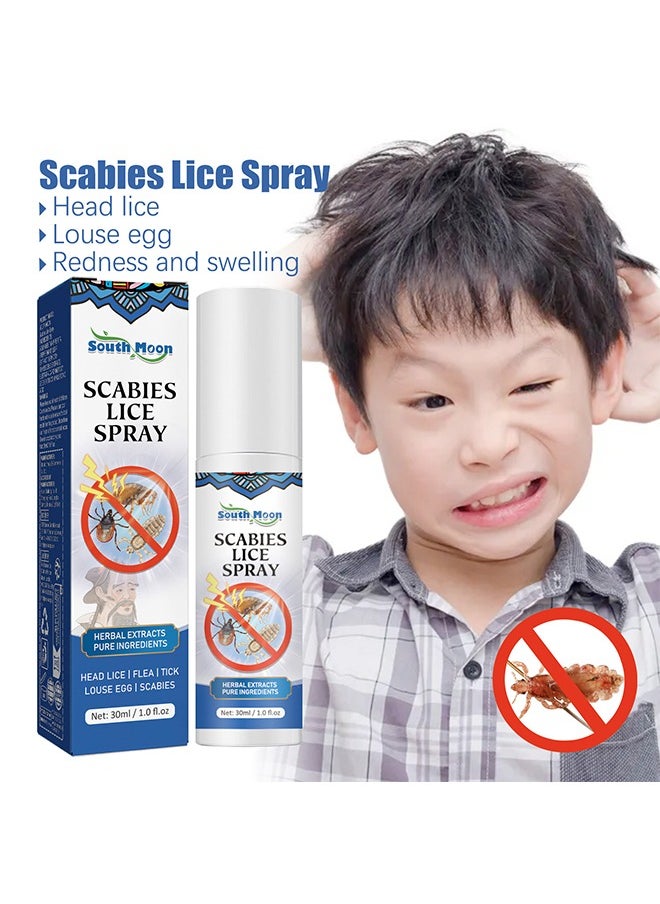 Scabies Lice Spray，Hair Lice Repellent Spray Anti-Lice and Nits Topical Spray 30ml