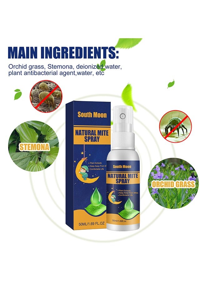 Natural Mite Spray -for Home Mite Removal Indoor Environment Bed Linen and Clothing Mite Removal Spray (50ml )