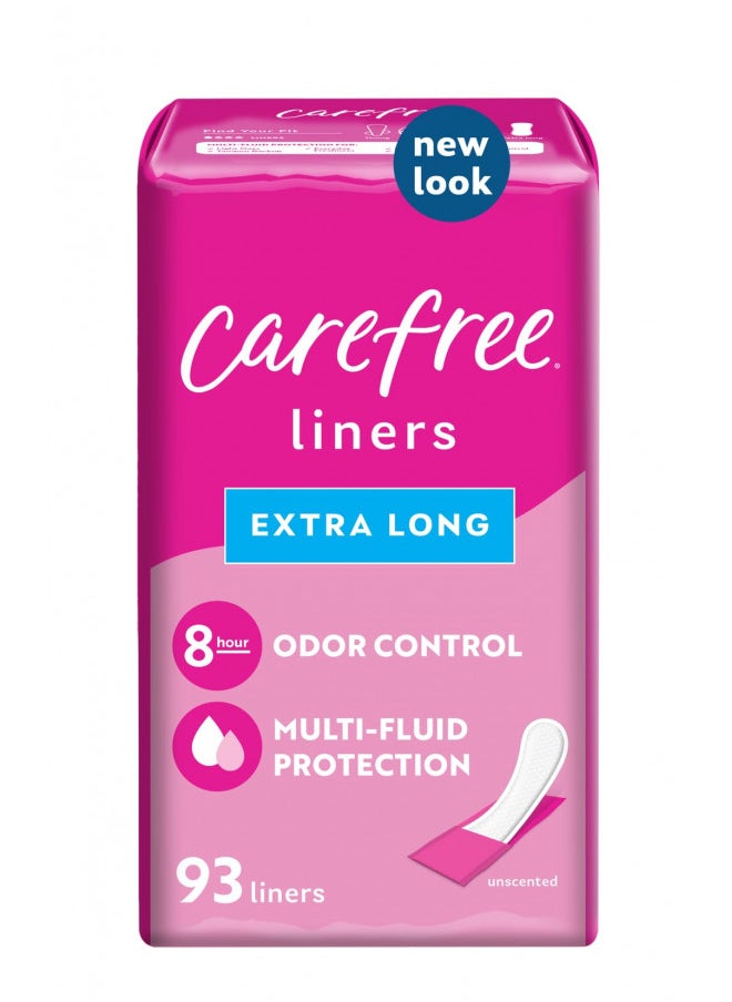 Carefree Acti-Fresh Thin Panty Liners, Extra Long, 93 Count (Pack of 1)