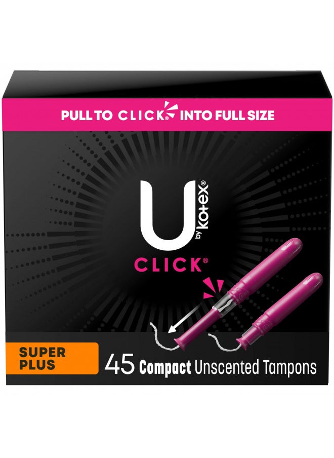 U by Kotex Click Compact Tampons Super Plus Absorbency Unscented, 45 Count