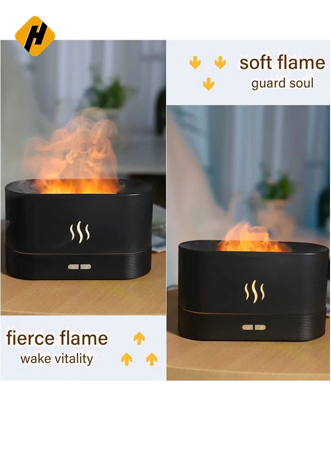 Flame Air Diffuser,Humidifier,Portable-Noiseless Aroma Diffuser for Home,Office or Yoga Essential Oil Diffuser with No-Water Auto-Off Protection