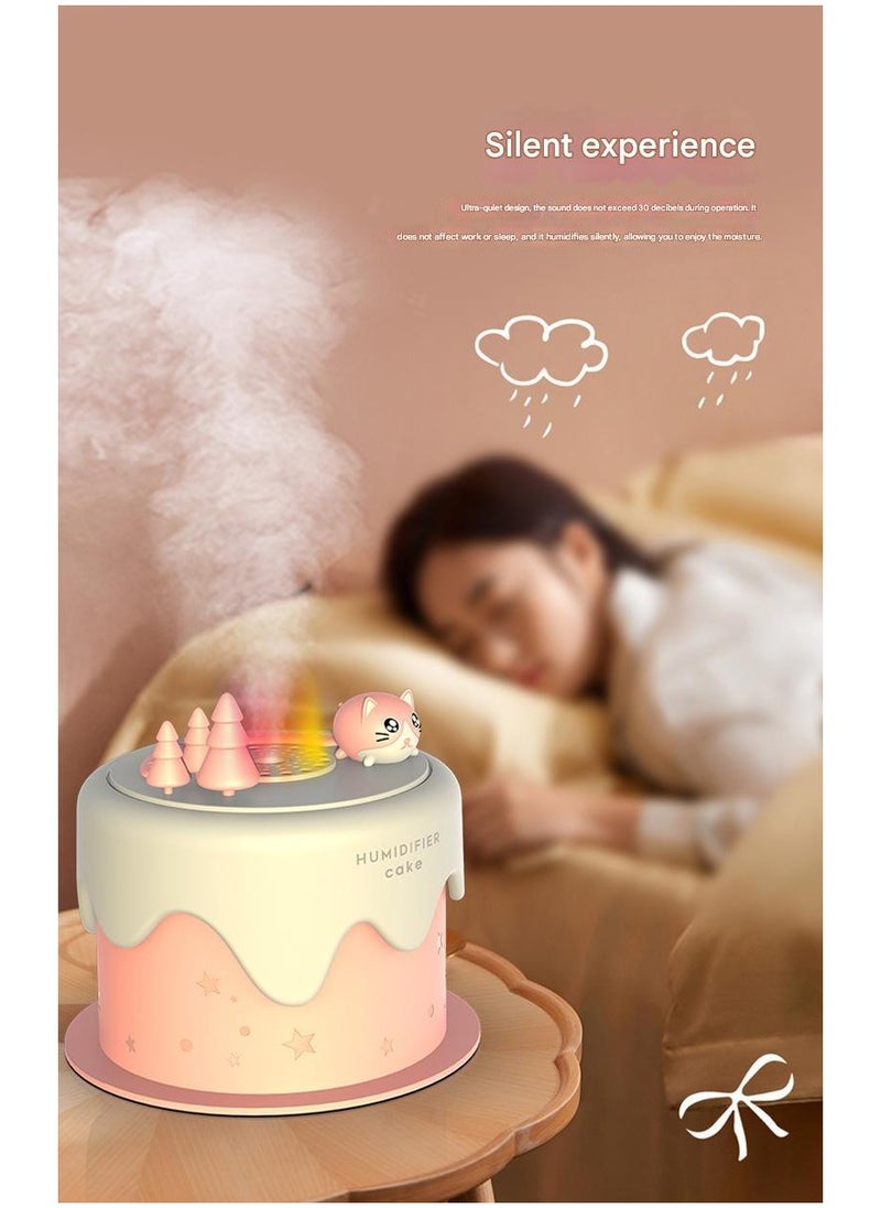 Cute Mini Cake Humidifier USB Nightlight Desktop Home spray Humidifier