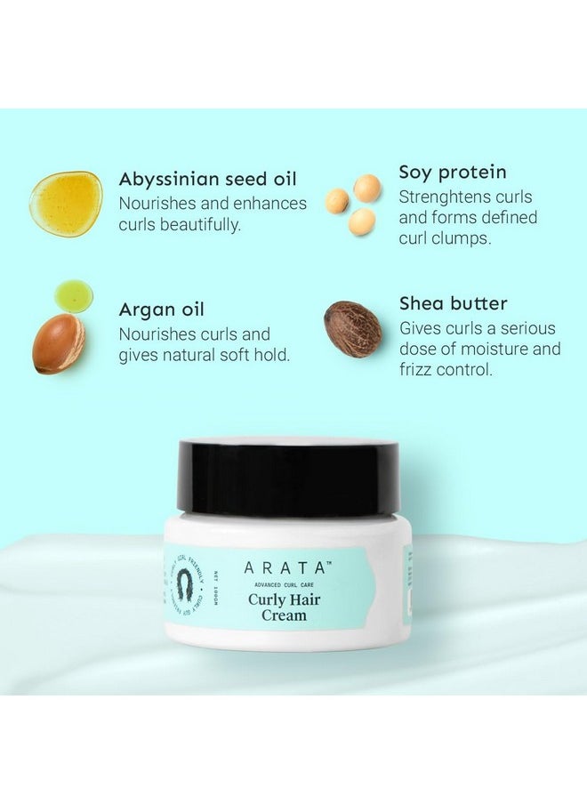 Curl Cream For Dry, Frizzy, Wavy, Curly Hair | Reduces Frizz | Moisturises, Hydrates & Defines Curls | Velvety Soft Curls | Soy Protein & Shea Butter | No Paraben, Silicone | 100G X 1