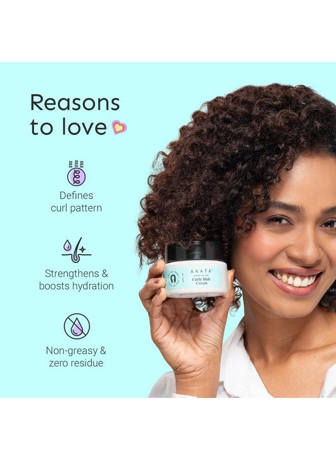 Curl Cream For Dry, Frizzy, Wavy, Curly Hair | Reduces Frizz | Moisturises, Hydrates & Defines Curls | Velvety Soft Curls | Soy Protein & Shea Butter | No Paraben, Silicone | 100G X 1