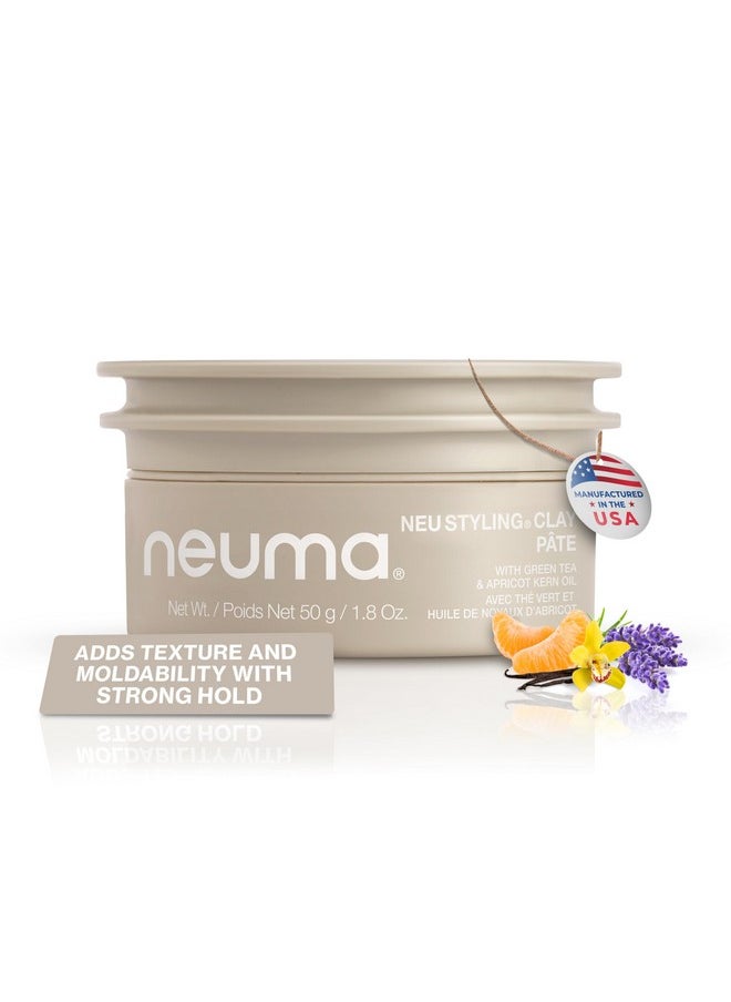 Neu Styling Hair Clay 1.8 Fl. Oz. Strong Hold Texture Clay With Lavender, Mandarin & Vanilla Scent, Hair Clay For Men & Women