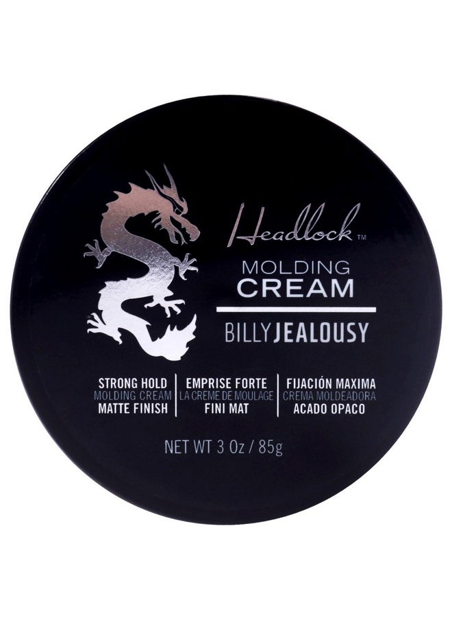 Headlock Hair Molding Cream, Hair Styling Cream For Men With Strong All-Day Hold, Natural Matte Finish Hair Cream For All Lengths, 3 Ounce