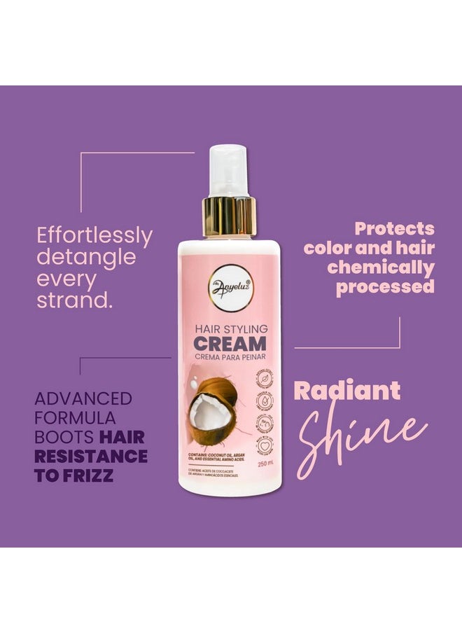 Coconut Leave In Conditioner Cream, Provides Strength, Deep Hydration, And Frizz Control, With Argan Oil, Detangler For All Hair Types, Daily Use