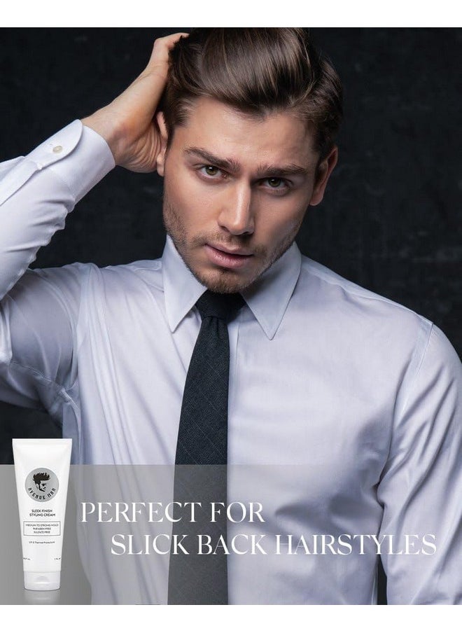 Sleek Finish Styling Cream - Natural & Firm Hold Hair Products With Herbal Extracts For Slick Back Hair Styles - Paraben Free & Sulfate Free