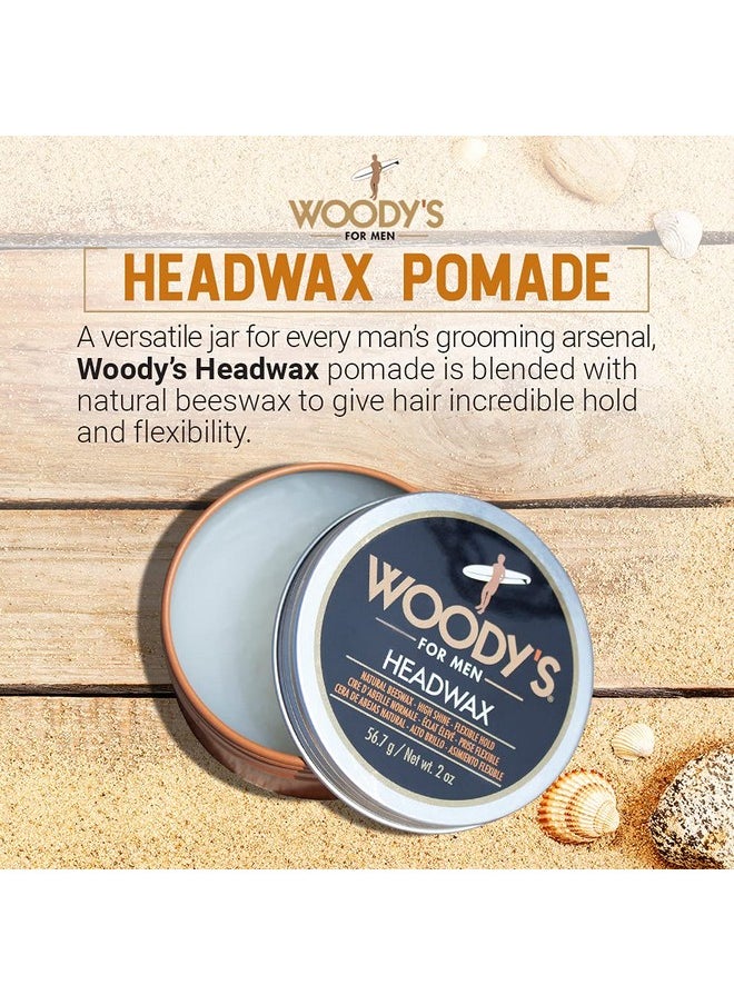 Headwax Styling Pomade For Men, Flexible Hold, High Shine, With Natural Beeswax, Non-Stiff, Non-Sticky, Moldable, For All Hair Types, Travel-Size, 2 Oz./ 1-Pack