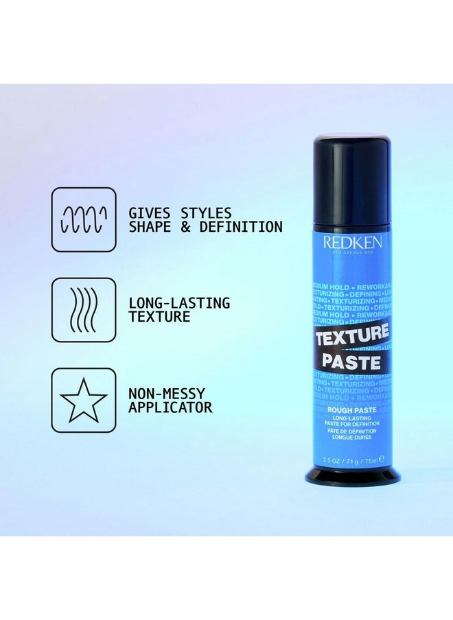 Texture Paste Hair Styling Paste For Definition | Adds Long-Lasting Style & Definition | Relaxed & Deconstructed Styling | Rough Paste | Medium Hold | For All Hair Types | 2.5 Oz