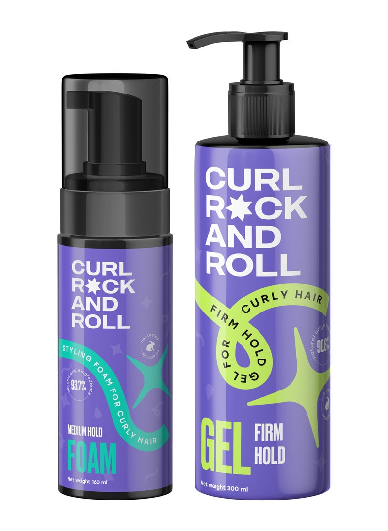 Strong Hold Hair Styling Gel and Medium Hold Foam Moisturizes and Nourishes  Paraben Free  Sulfate Free  ,Set