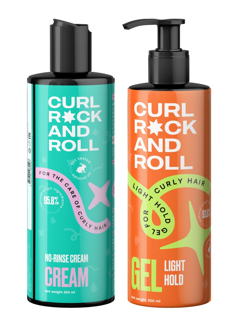 Light Hold Gel and Cream for Natural Hair and Curls  Hydrates and Smoothes  ParabenFree  SulfateFree, Set