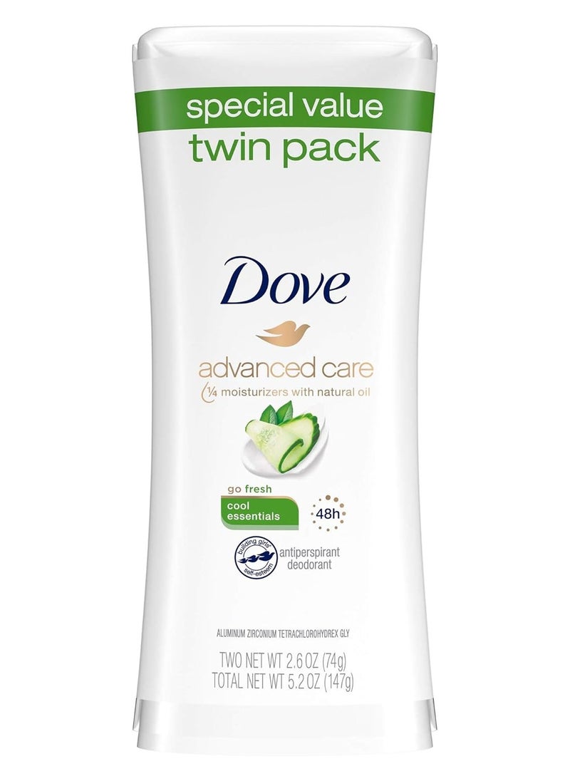 Dove go fresh Antiperspirant Deodorant, Cool Essentials 2.6 oz, Twin Pack