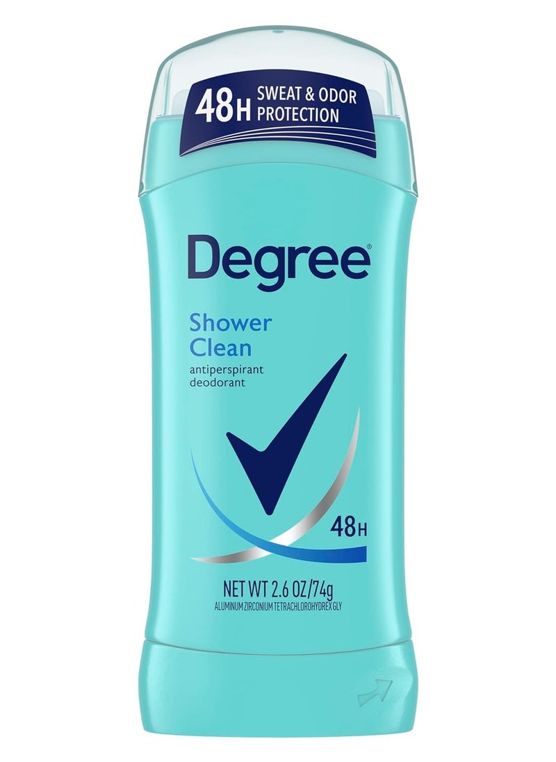 Degree Original Antiperspirant Deodorant Shower Clean Pack of 6 48-Hour Sweat & Odor Protection Antiperspirant for Women 2.6 oz