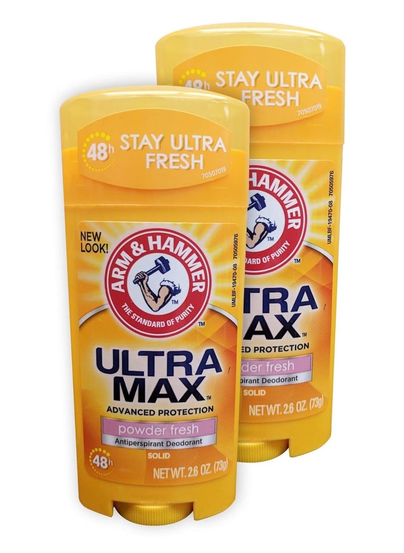 Arm & Hammer Ultramax Invisible Solid Powder Fresh Antiperspirant & Deodorant-2.6 oz, 2 pack