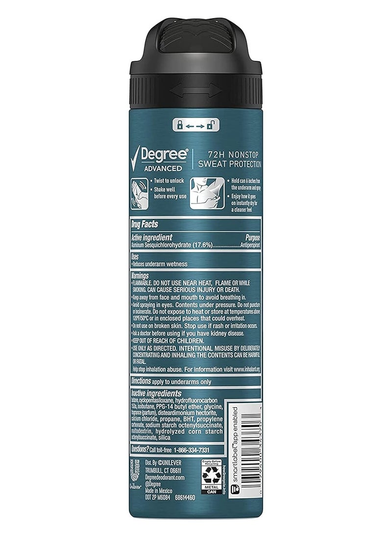 Degree Men Antiperspirant Deodorant Dry Spray Cool Rush 3 count Deodorant for Men With MotionSense Technology 3.8 oz