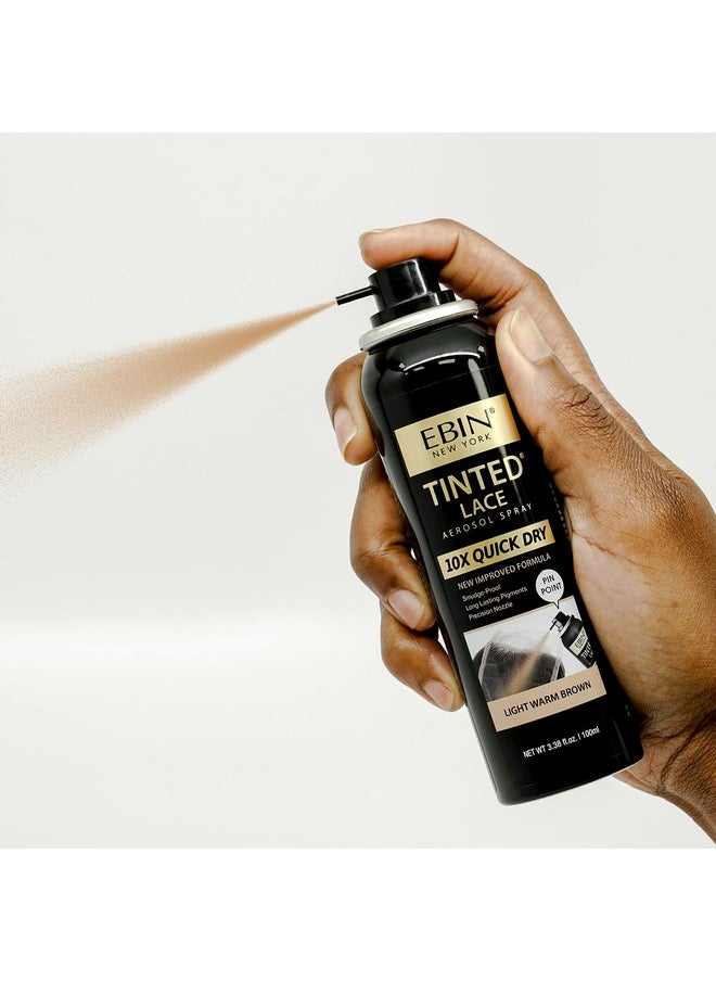 Tinted Lace Spray - 10X Quick Dry, Water Resistant, No Residue, Even Application, Skin Tone Matching, Natural Look - 3.38Oz/ 100Ml - Dark Brown