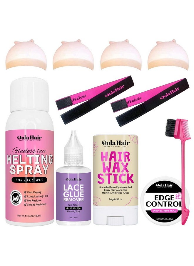 Lace Melting Spray For Wigs Wig Bonding Spray For Lace Front Lace Adhesive Spray Lace Wig Kit Lace Front Wigs For Beginners Wig Installation Kit Wig Install Kit Wig Accessories For Beginners