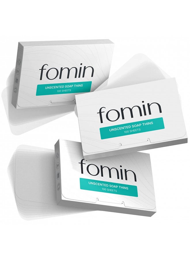 FOMIN - Antibacterial Paper Soap Sheets for Hand Washing - (300 Sheets) Unscented Portable Travel Soap Sheets, Dissolvable Camping Mini Soap, Portable Soap Sheets