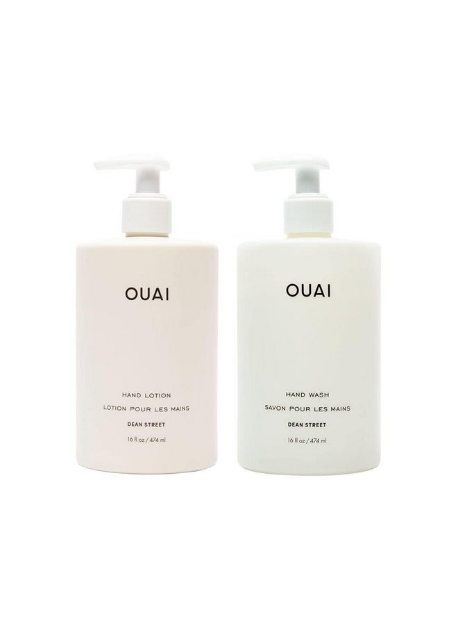 Hand Wash And Hand Lotion Set, Dean Street Scent - Moisturizes And Exfoliates With Daily Use - Made With Jojoba Esters, Avocado & Rosehip Oils - 16 Fl Oz Each