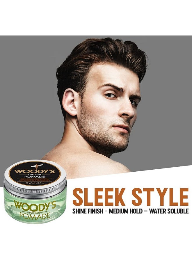 Styling Pomade For Men, Medium Hold Clear Gel With Healthy Shine, Water-Soluble, 3.4 Oz