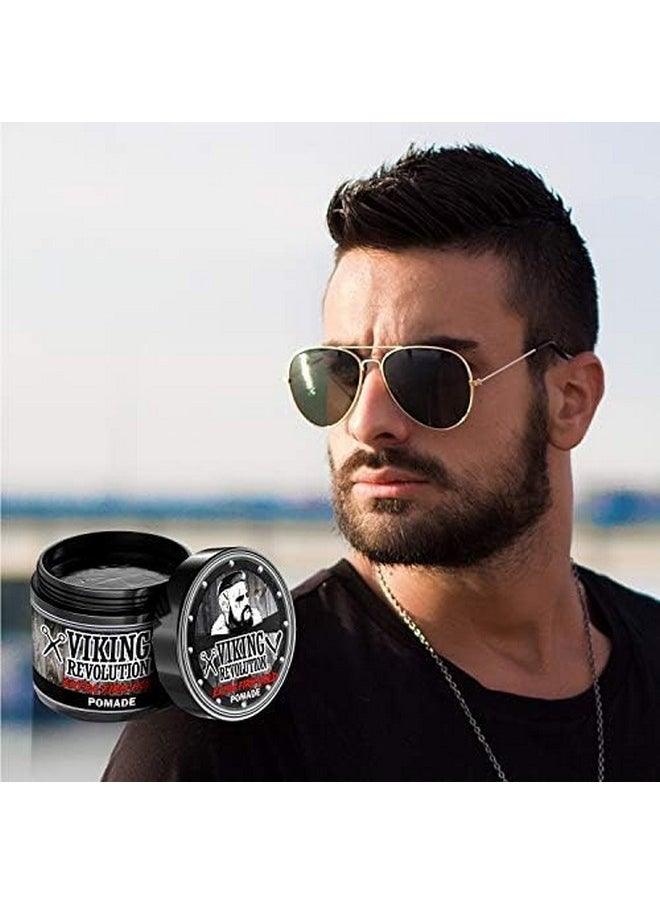 Extreme Hold Pomade For Men - Style & Finish Your Hair - Extra Firm,Strong Hold & High Shine For Men’S Styling Support - Water Based Male Grooming Product Is Easy To Wash Out, 4Oz