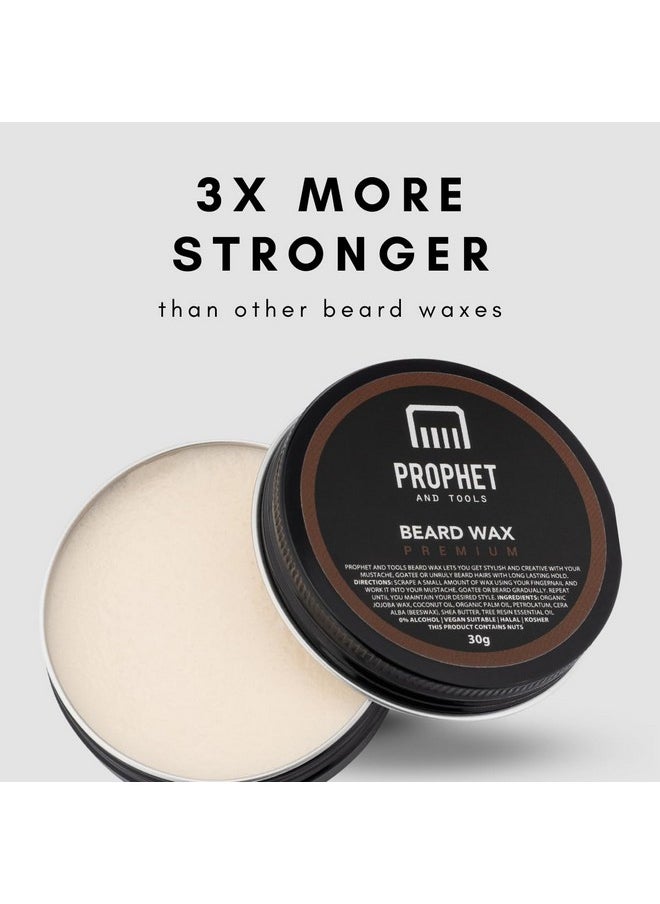 Level 3 Strong Hold Beard & Hair Wax - 24-Hour Hold For Shaping & Styling, Easy Wash Out - Includes Mustache Styling Stick