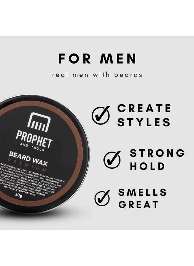 Level 3 Strong Hold Beard & Hair Wax - 24-Hour Hold For Shaping & Styling, Easy Wash Out - Includes Mustache Styling Stick