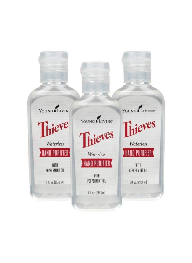 Thieves Waterless Hand Purifier - Effective And Convenient - 3 Pack Of 1 Fl Oz - Clean Hands Anytime, Anywhere - Leaves Hands Soft - Convenient Carry