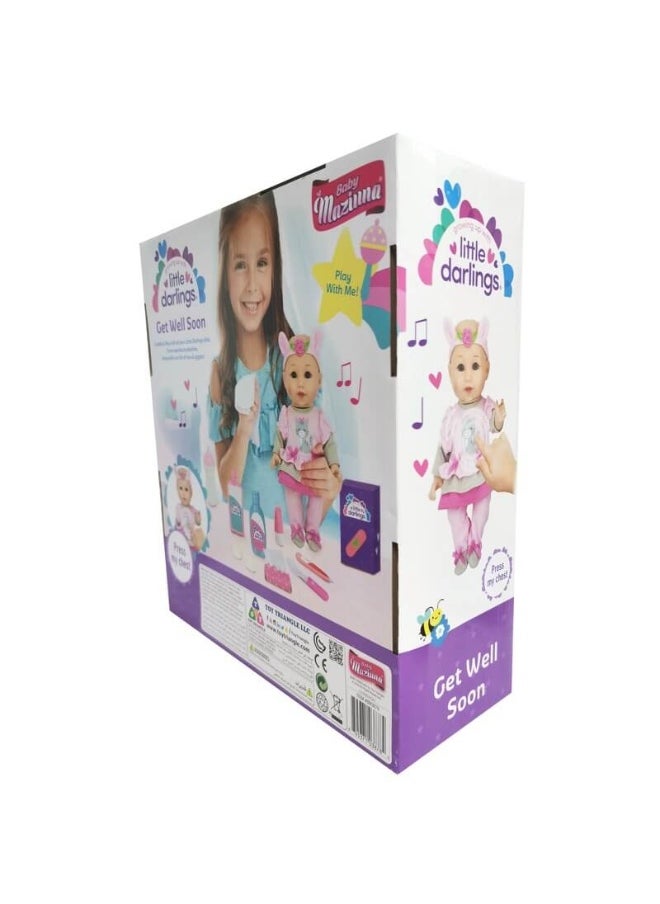 Baby Maziuna Little Darlings Get Well Soon Doll & Playset (15 Pieces)