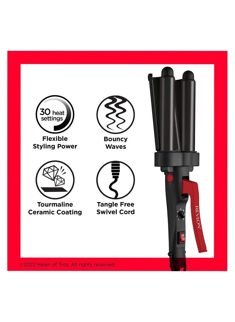 Wave master Jumbo Straightener waver Faster styling With 3 jumbo barrels