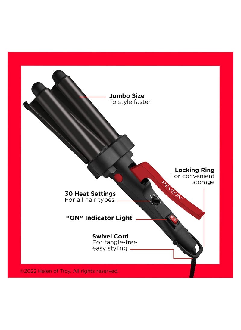 Wave master Jumbo Straightener waver Faster styling With 3 jumbo barrels