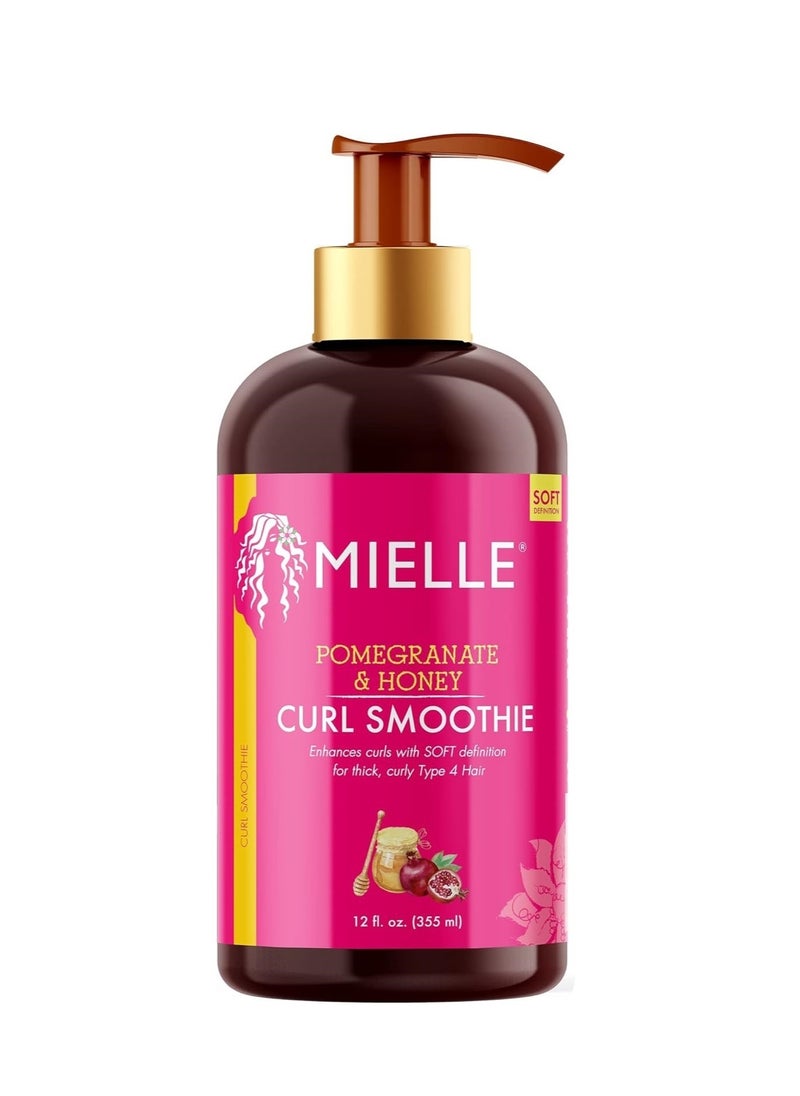 Mielle Pomegranate & Honey Curl Smoothie 355ml – Best Curl Defining Cream for Curly Hair, Moisturizes & Defines Curls