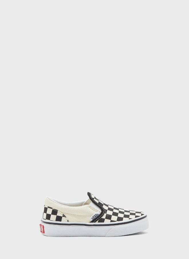 Checkerboard Classic Slip-Ons Black/White