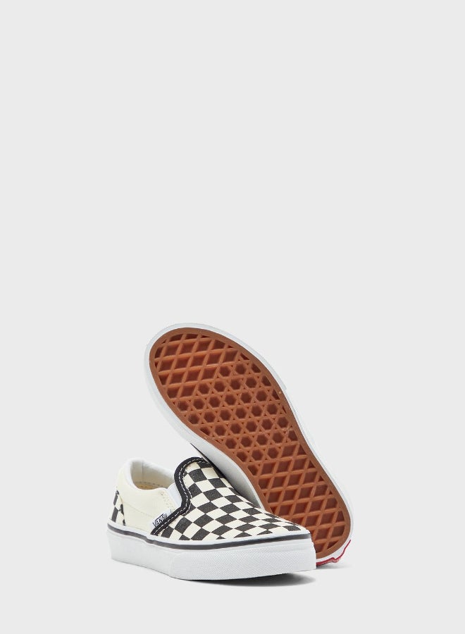 Checkerboard Classic Slip-Ons Black/White