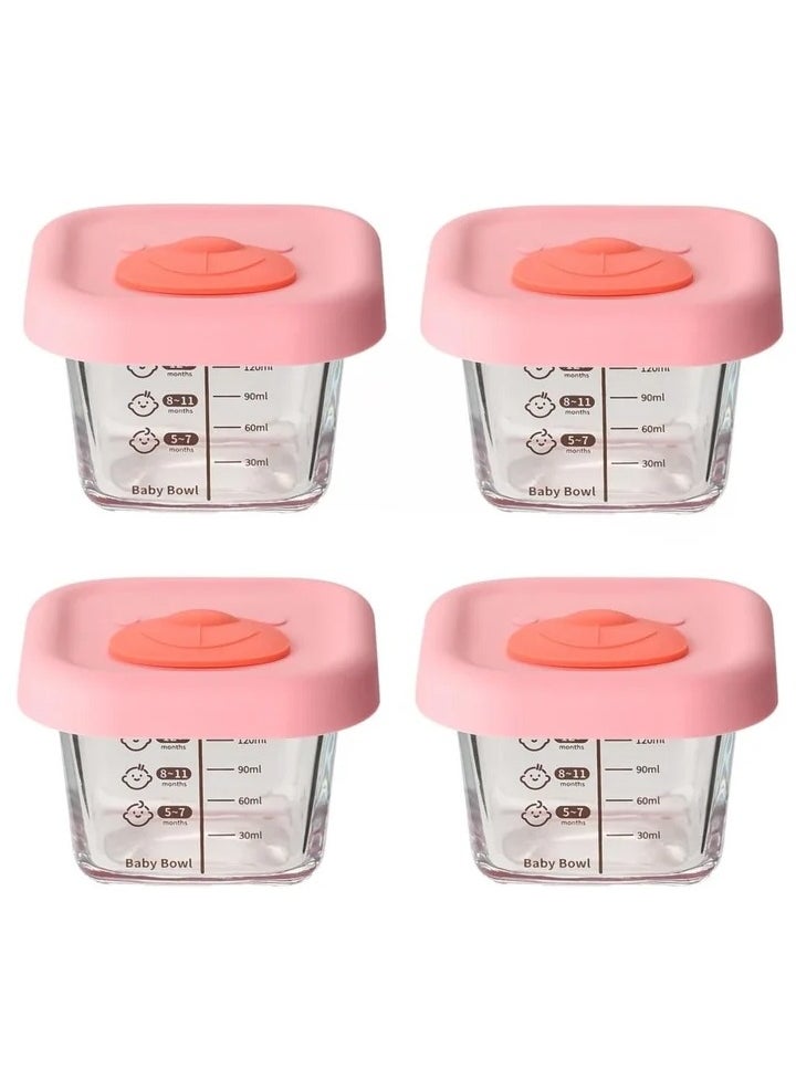 4-Piece Glass Food Storage Container Baby Complementary Food Box Set