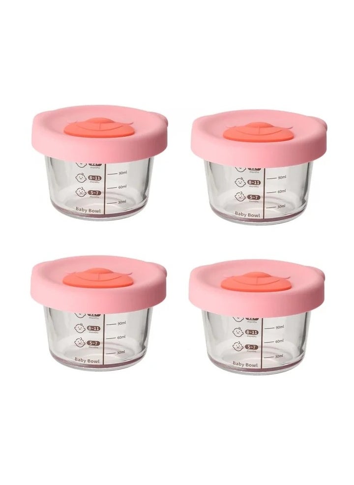 4-Piece Glass Food Storage Container Baby Complementary Food Box Set