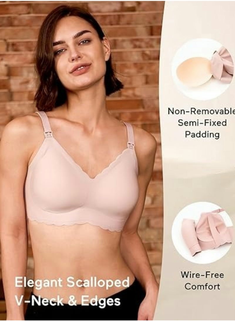 Nursing Bras for Breastfeeding Comfort Maternity Bras for Pregnancy Seamless Bralettes with Extra Extender