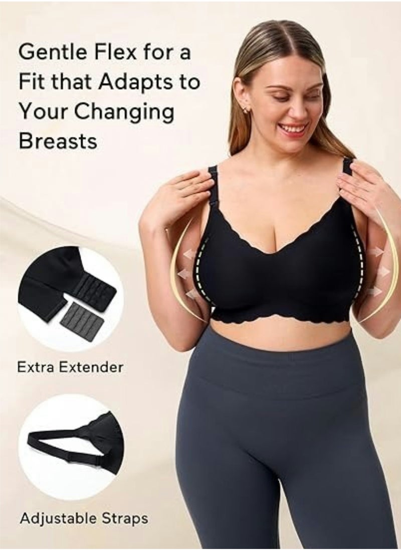 Nursing Bras for Breastfeeding Comfort Maternity Bras for Pregnancy Seamless Bralettes with Extra Extender