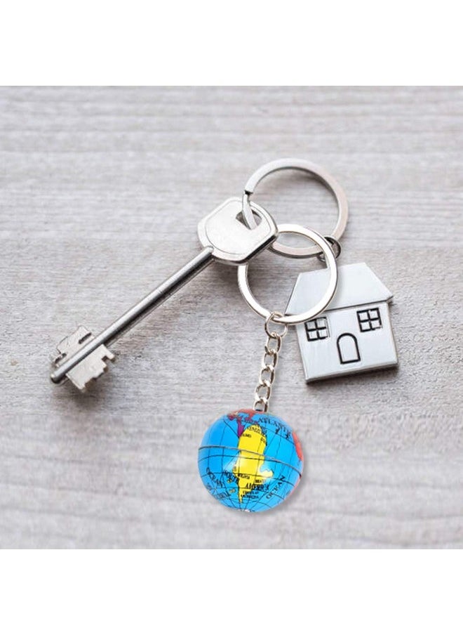 48 Pcs Globe Keychains Bulk For Kids World Planet Earth Theme Keyrings Toy 1 Inch