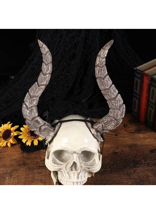 1 Pc Halloween Horns Headband Sheep Horn Hoop Cosplay Fancy Dress Photo Props Hair Accessory Or Christmas Halloween Easter Decoration Dance Party