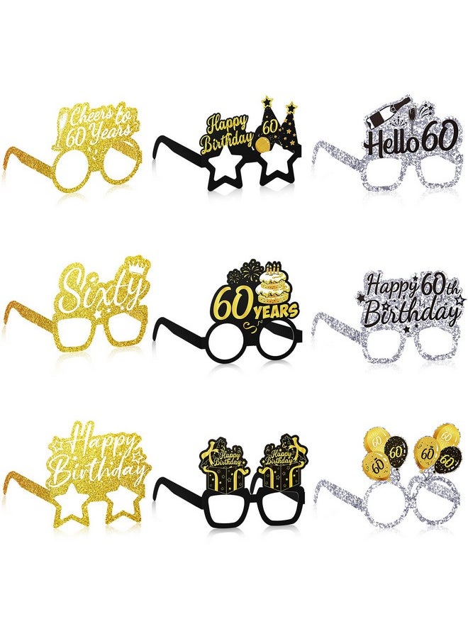 36 Pieces Birthday Party Paper Eyeglasses Decoration, Birthday Sunglasses For Men Women Birthday Party Favors (60 Years)