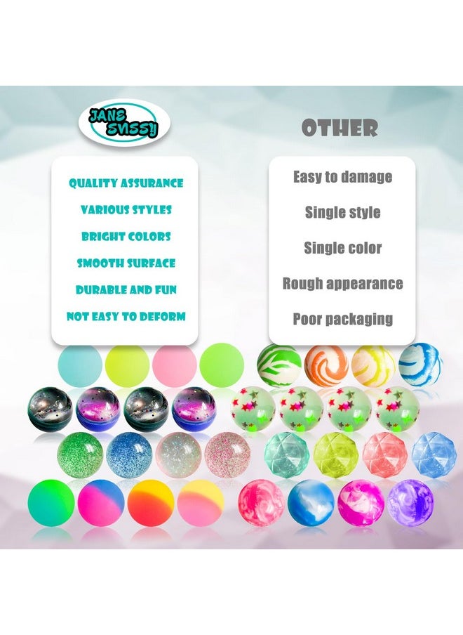 32Pcs Bouncy Balls 32Mm Bounce Balls For Kids 8 Styles,Party Favors For Kids 3-5 4-8 8-12,Sensory Fidget Toys,Birthday Party Favors,Carnival Prizes,Goodie Bag Stuffers,Gift,Easter Basket Stuffers