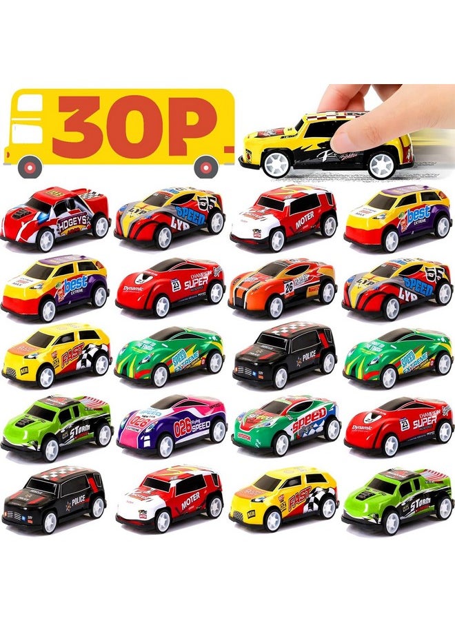 30 Pcs Pull Back Cars Party Favors For Kids 4-8 8-12, Mini Vehicles Toy Bulk, Party Favor Race Cars Toys, Goodie Bag Stuffers For Birthday Party