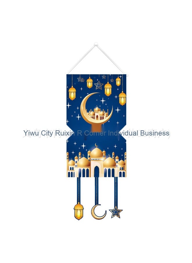 Ramadan Mubarak Couplet-Themed Festival Party Porch Atmosphere Curtain Flag Hanging Home Decor Door Curtain And Backdrop