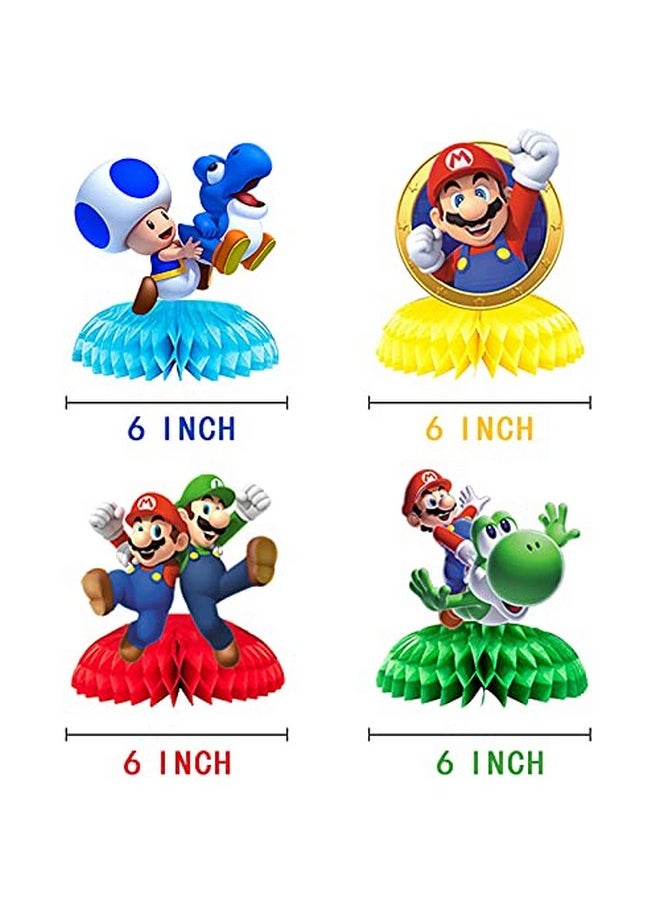 7Pcs Mario Honeycomb Style Centerpiece Mario Themed Party Supplies Mario Birthday Party Desktop Decoration