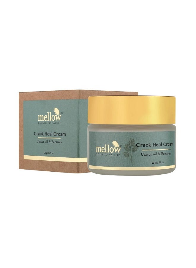 Herbal Crack Heal Cream With Beeswax, Til & Arandi Oil To Repair Rough & Cracked Heels, Ayurvedic Foot Healing Cream, Gmo, Paraben & Silicone Free, Ayush Certified [50 Gm]