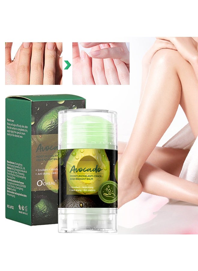 Avocado Moisturizing Anti - Crack And Radiant Balm，Cracking Petrolatum Moisturizing Ointment, Anti Drying Anti Crack Care Cream for Foot Hand and Lips Cracked Repair Body Cream Cracked Feet Cream Repair and Softens Skin Moisturizer 40g