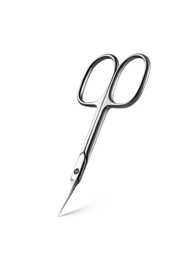 Curved Cuticle Scissors - Precision Manicure Scissor Nail Cuticle Trimmer, Professional Stainless Steel Nail Scissors For Cuticle Care, Cuticle Cutter Small Scissors For Women - Silver