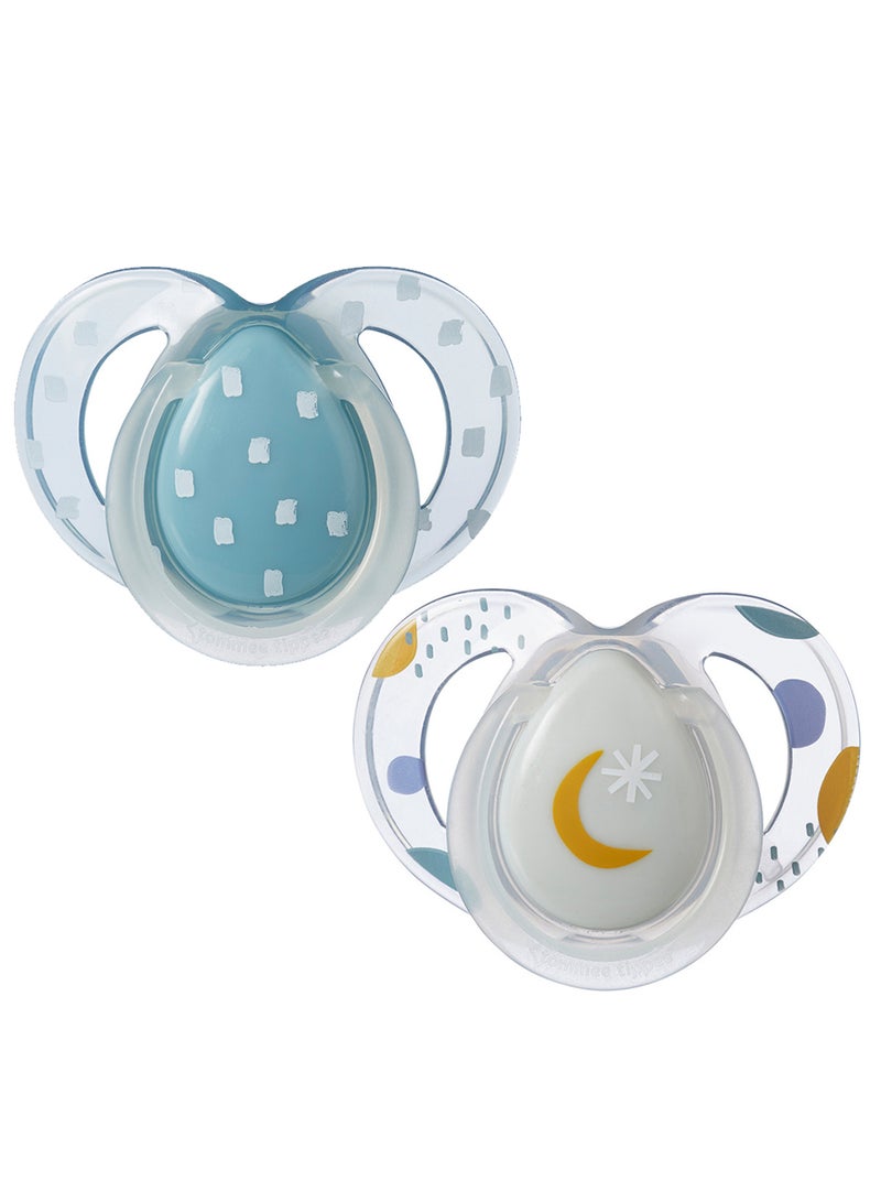 Pack Of 2 Clinically Designed Orthodontic Silky Texture Pacifier With Holder Set For 6-18 Months Multicolour